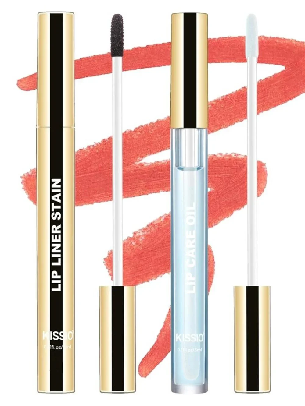 KISSIO Lip Stain and Lip Oil Kit 07 Berry Peel Off Longwear Lip Gloss Duo New